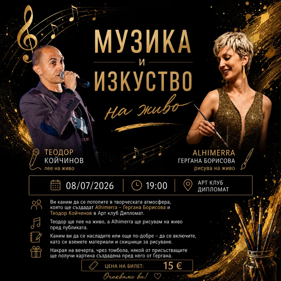 Творческа вечер с музика и рисуване на живо